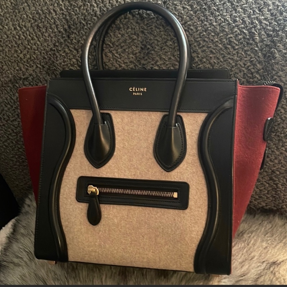 10o% Authentic Celine Tricolor Luggage Bag